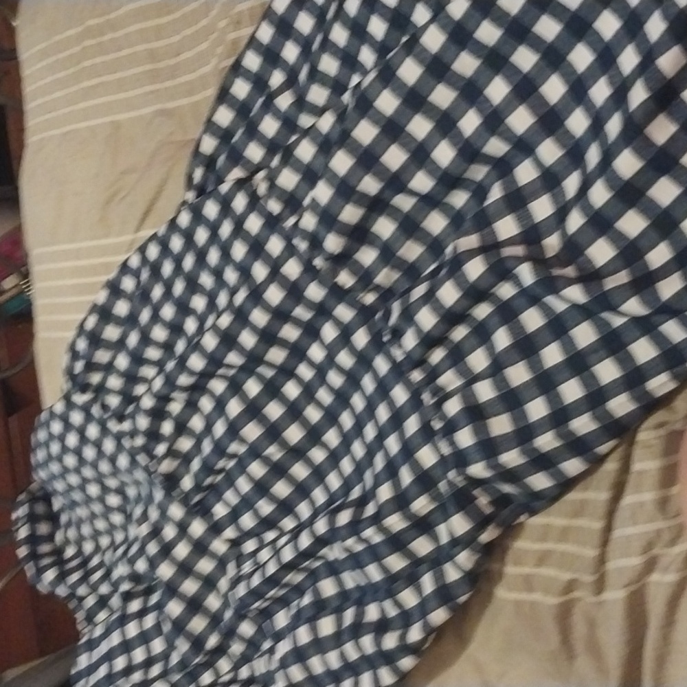 Full length checkered skirt